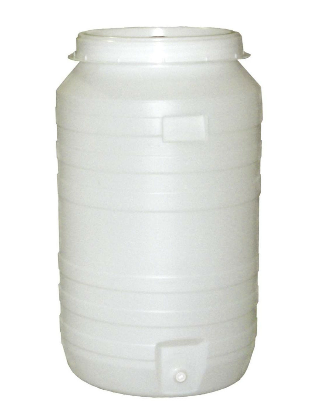 Tonneau 210L Plast.rond+robinet+barbot. 3 Tonneau 210L Plast.rond+robinet+barbot.