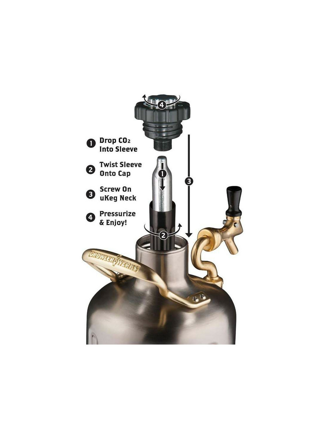 GrowlerWerks UKeg™ 64 Acier Inoxydable - 1,9 L 5 GrowlerWerks UKeg™ 64 Acier Inoxydable - 1,9 L – Image 3