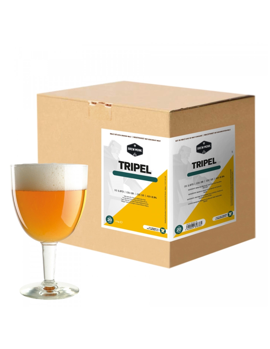 Kit De Malt Brew Monk™ Concassé - Triple - Pour 20L 3 Kit De Malt Brew Monk™ Concassé - Triple - Pour 20L